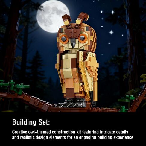 Animal Toy Building Set - Owl Bird Model Kit for Adults & Kids 9+ - Creative Animal Figures Collection Series Building Kit - Birthday Gifts for Boys & Girls in Saudi Arabia