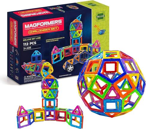 Magformers Challenger 112-Piece Deluxe Set - Magnetic Tiles Building Blocks, Educational Kit, STEM Toy Set - Magnetic Building Tiles for Kids to Develop Problem-Solving Abilities and Shape Recognition in Saudi Arabia