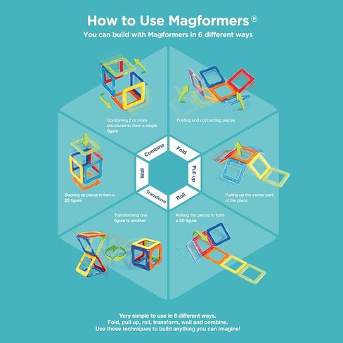 Magformers Challenger 112-Piece Deluxe Set - Magnetic Tiles Building Blocks, Educational Kit, STEM Toy Set - Magnetic Building Tiles for Kids to Develop Problem-Solving Abilities and Shape Recognition in Saudi Arabia