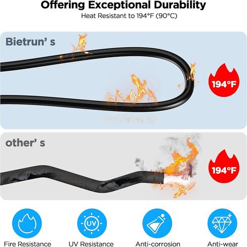 Mc4 Connector Extension Cable(20 Ft/10 AWG), 6mm² Oxygen-Free Pure Copper Core Wiring with Female & Male Waterproof Mc4 Connectors, Compatible with EcoFlow Solar Panel Systems, Set of 2 in Saudi Arabia