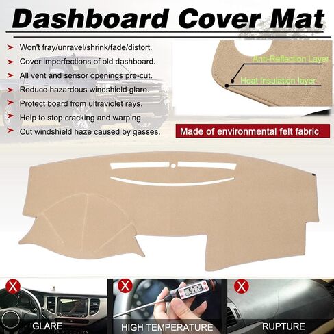 Dash Cover Mat Custom Fit for Toyota Camry 2007 2008 2009 2010 2011 Dashboard Cover Pad Carpet (Dark Gray) in Saudi Arabia