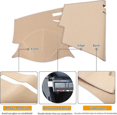 Dash Cover Mat Custom Fit for Toyota Camry 2007 2008 2009 2010 2011 Dashboard Cover Pad Carpet (Dark Gray) in Saudi Arabia