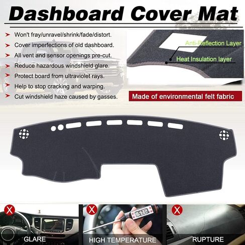 Dash Cover Mat Custom Fit for Toyota Camry 2007 2008 2009 2010 2011 Dashboard Cover Pad Carpet (Dark Gray) in Saudi Arabia