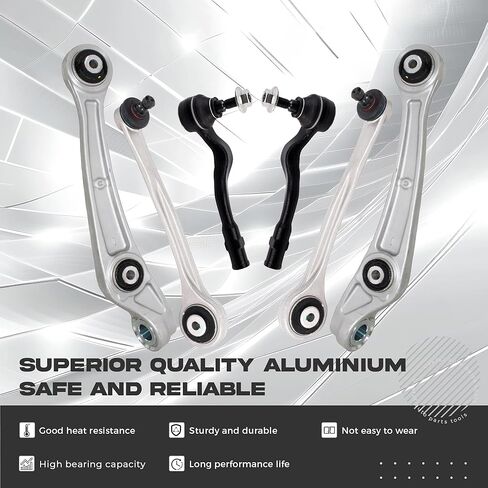 Front Upper and Lower Control Arm Compatible with 2013 Audi A4 2014-2016 Audi A4 Quattro A5 Quattro A5 Q5 S4 S5 Front Suspension Kit, Sway Bar Link, Inner & Outer Tie Rod Ends in Saudi Arabia