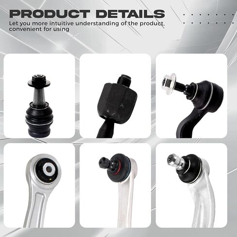 Front Upper and Lower Control Arm Compatible with 2013 Audi A4 2014-2016 Audi A4 Quattro A5 Quattro A5 Q5 S4 S5 Front Suspension Kit, Sway Bar Link, Inner & Outer Tie Rod Ends in Saudi Arabia