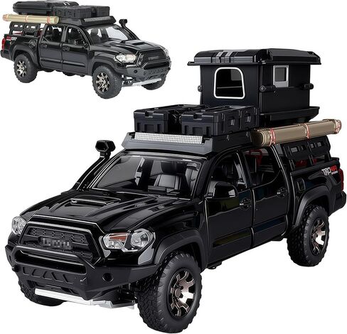 1/32 Alloy Toy Car, Off-Road Pull Back Car Model with Realistic Decorative Accessories & Open Doors, Realistic Collectible Toy Gift for Adults, Boys and Girls (Black) in Saudi Arabia