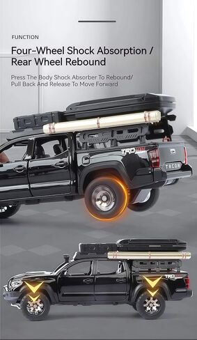 1/32 Alloy Toy Car, Off-Road Pull Back Car Model with Realistic Decorative Accessories & Open Doors, Realistic Collectible Toy Gift for Adults, Boys and Girls (Black) in Saudi Arabia