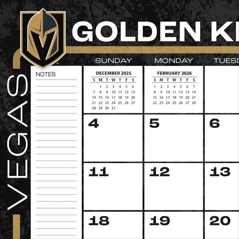 TURNER SPORTS Vegas Golden Knights 2026 17x11 Desk Calendar (26998901056) in Saudi Arabia