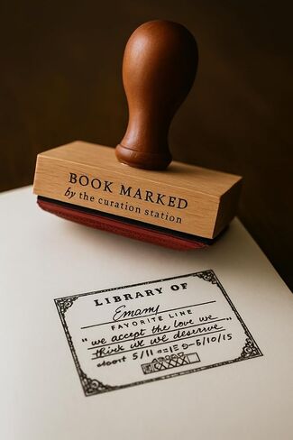 Handcrafted Artisian Book Stamp with Black Ink Pad | Book Stamp | Rating Review Stamp | Library of Personalization | Rate Your Reads | Bookish Gift | Rubber Stamp for Book Lovers & Journal Advocates in Saudi Arabia