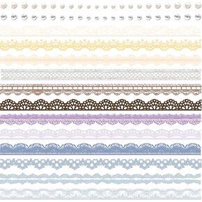 3 حزم ملونة من الدانتيل تقليم ملصق ديكور خمر الدانتيل صائق مع اللؤلؤ لزجة والأحجار الكريمة لسكرابوكينغ يوميات بطاقة دعوة الزفاف صنع الفنون والحرف اليدوية تغليف الهدايا (إيفا) in Kuwait