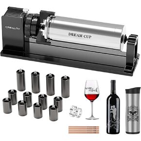 Creality Rotary Kit Pro، أسطوانة دوارة بالليزر 3 في 1 ملحقات نقش متعددة الوظائف للنقش بالليزر، دوارة الفك لنقش زجاج النبيذ، ومضرب البيسبول، والخاتم ومعظم الأشياء الأسطوانية in Kuwait