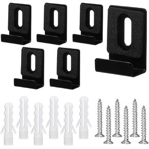 6Pcs Metal Mirror Clips, Heavy Duty Mirrors Clips with Screws, Wall Mounting Mirror Hanging Kit, 1/2 Inch Wide Channel, Black Frameless Mirrors Hangers Hardware for Tile Billboard Displays in Saudi Arabia
