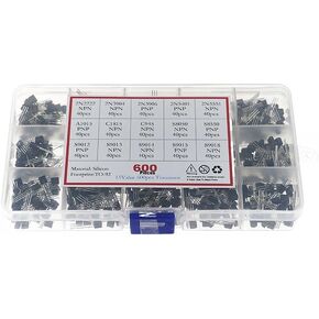 600pcs 15Values Transistor Set TO-92 30-160V 50-1000mA NPN PNP Assorted kit in Saudi Arabia