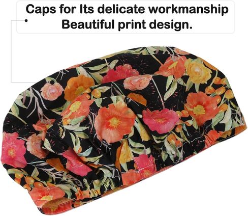 QIYIPASTA Bouffant Scrub Caps Unisex Working Cap Scrub Hats One Size Multi Color (QI02-23N28B) in Saudi Arabia