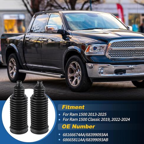 2x حذاء ترس التوجيه الأمامي لـ Ram 1500 2013-2025 لـ Ram 1500 Classic 2019 2022-2024، رف التوجيه الأيمن الأيسر، حذاء ترس، حذاء نهاية قضيب التوجيه، 68166674AA/68399093AA in Saudi Arabia