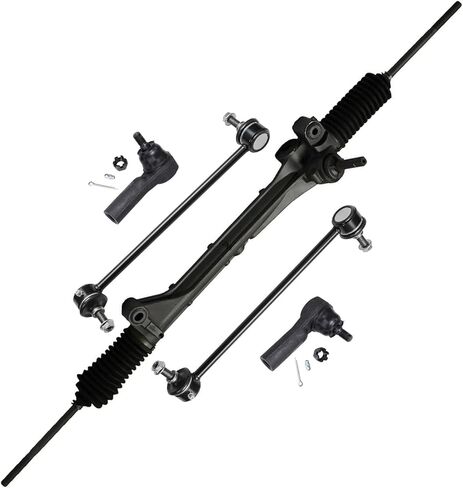 محور ديترويت - مجموعة الرف الأمامي والترس لسيارة Ford Escape 2010-2012، 2010-2011 Mazda Tribute Mercury Mariner، 1 رف توجيه كهربائي ومجموعة ترس 4 استبدال نهايات قضيب الربط الداخلي والخارجي in Saudi Arabia
