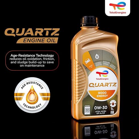 TotalEnergies Quartz 9000 Energy 0W-30 Motor Oil - Low Phosphorus Motor Oil for Gasoline and Diesel Engines - Long Term Protection Premium Full Synthetic Motor Oils - 1 Liter in Saudi Arabia