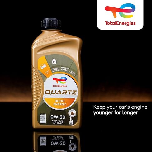 TotalEnergies Quartz 9000 Energy 0W-30 Motor Oil - Low Phosphorus Motor Oil for Gasoline and Diesel Engines - Long Term Protection Premium Full Synthetic Motor Oils - 1 Liter in Saudi Arabia
