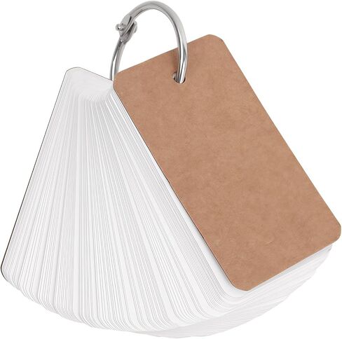 100-Piece Index Card Kit with Binder Rings - Portable Study Flashcards for Note Taking, Vocabulary Building, and Classroom Organization (1.6" x 3.5") (Black) in Saudi Arabia