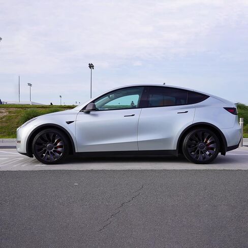 غطاء عجلة طراز Y لـ Tesla 19 بوصة واقي حافة العجلة Hubcap عجلة منع الخدش لعجلة 19 بوصة 4 قطع نموذج Y حافة حامي ABS حماية سهلة التركيب (أبيض، 19 بوصة) in Kuwait