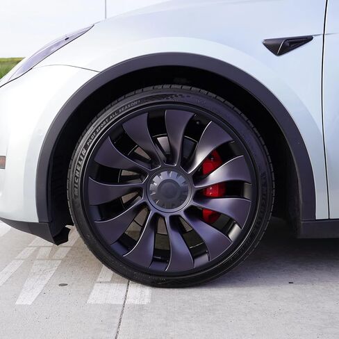 غطاء عجلة طراز Y لـ Tesla 19 بوصة واقي حافة العجلة Hubcap عجلة منع الخدش لعجلة 19 بوصة 4 قطع نموذج Y حافة حامي ABS حماية سهلة التركيب (أبيض، 19 بوصة) in Kuwait