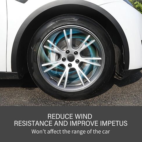 Model Y Wheel Cover for Tesla 19 Inch Wheel Rim Protector Hubcap Wheel Scratch Prevention for 19inch Wheel 4PCS Model Y Rim Protector ABS Protection Easy Installation (White, 19 inch) in Kuwait