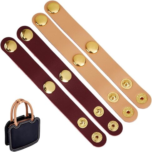 PH PandaHall 4Pcs Leather Purse Shortener Adjustable Buckles 4.5 inch Leather Snap Buckles Closures Bag Handle Keeper Non Slip Lock for Shoulder Strap Handbag Tote Bags(Black/Brown) in Saudi Arabia