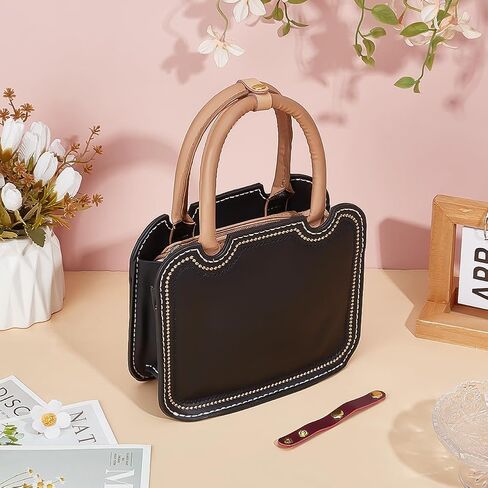 PH PandaHall 4Pcs Leather Purse Shortener Adjustable Buckles 4.5 inch Leather Snap Buckles Closures Bag Handle Keeper Non Slip Lock for Shoulder Strap Handbag Tote Bags(Black/Brown) in Saudi Arabia