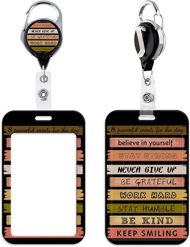 Cute Retractable Reel with Vertical ID Holder Cats Badge Reel Clip and Badge Holder for Keys & ID Badge for Women Girls Nurses Kids Teachers Work Staff Reel Carabiner Clip Heavy Duty(Books) in Saudi Arabia