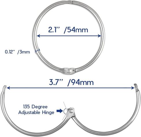 10 Pack Book Binder Rings 1.5 Inch Office Loose Leaf Ring Nickel Plated Silver in Saudi Arabia