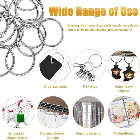 10 Pack Book Binder Rings 1.5 Inch Office Loose Leaf Ring Nickel Plated Silver in Saudi Arabia