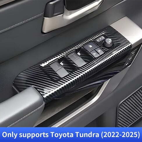 Car Central Control Gear Shift Panel Trim Cover for Toyota Tundra 2022 2023 2024 2025 2026 SR SR5 Limited TRD-Pro Auto Interior Decor Accessories Center Console Protection Frame Carbon Fiber Style in Saudi Arabia