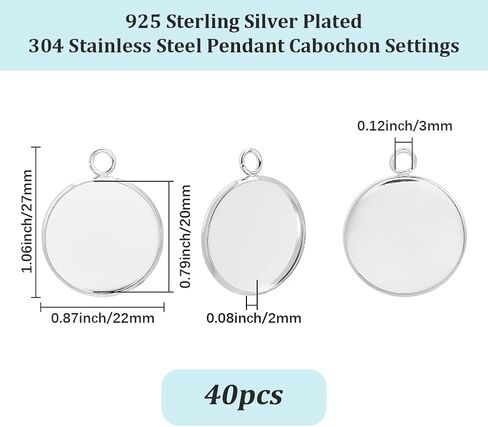 Beebeecraft 1 Box 40Pcs Flat Round Charm 24K Gold Plated Brass 12mm Blank Bezel Tray Charms Cabochon Settings with Loop for Jewelry Making in Saudi Arabia