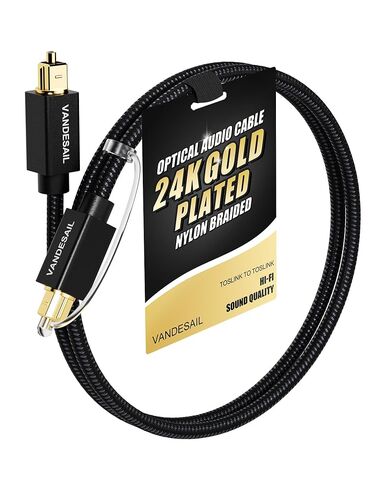 Optical Audio Cable 1.5m 2 Pack Nylon Braided Fiber Optical Cable for Soundbar,TOSLINK Cable Gold Plated Connector Digital Optical Audio Cable for TV,Xbox,PS4,Samsung in Kuwait