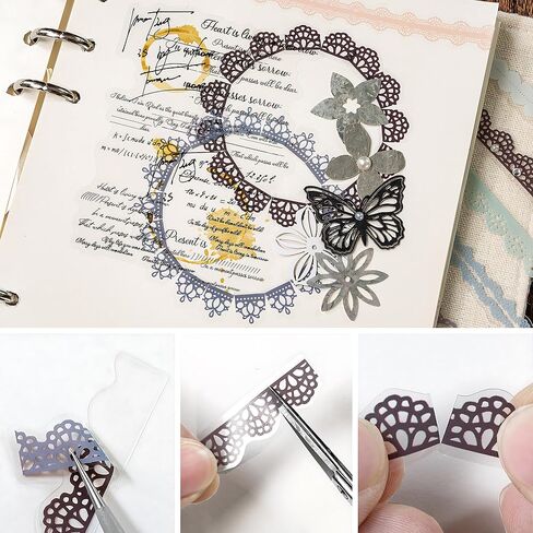 3 حزم ملونة من الدانتيل تقليم ملصق ديكور خمر الدانتيل صائق مع اللؤلؤ لزجة والأحجار الكريمة لسكرابوكينغ يوميات بطاقة دعوة الزفاف صنع الفنون والحرف اليدوية تغليف الهدايا (إيفا) in Kuwait