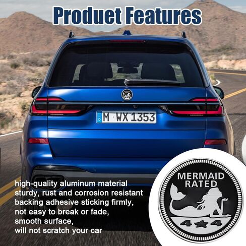 Dogs Badge Rated Car Emblem, 4 x 4 3D Metal Car Badge Decals Stickers Round Emblem Decals, Universal Exterior Decorations Accessories Emblems Badge for Jeep Wrangler Vehicles Truck SUV RV in Saudi Arabia