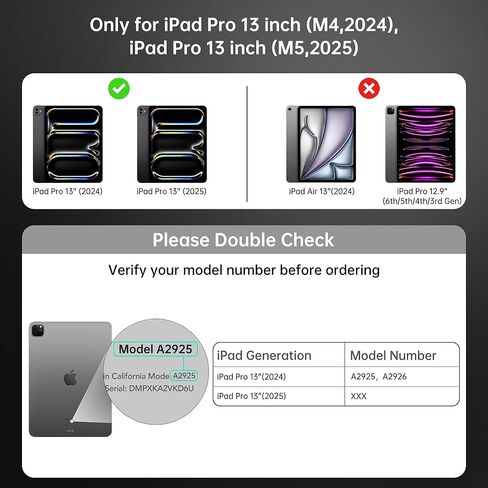 حافظة GUSGU لجهاز iPad Air M2 2024 مقاس 11 بوصة مع لوحة مفاتيح لاسلكية ولوحة تتبع وحامل دوار 360 درجة لجهاز iPad Air 5th/4th مقاس 10.9 بوصة، وحافظة iPad Pro 4/3/2/1 مقاس 11 بوصة، وiPad Air 10.9، وiPad Pro 11، أسود in Kuwait