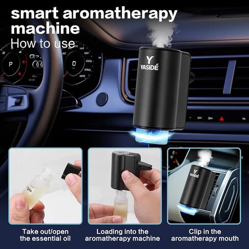 Smart Car Air Freshener, Car Air Freshener Diffuser, 3 adjustable fragrance modes, smart on/off, 8 refill bottles, 4 scents (1 set) in Kuwait