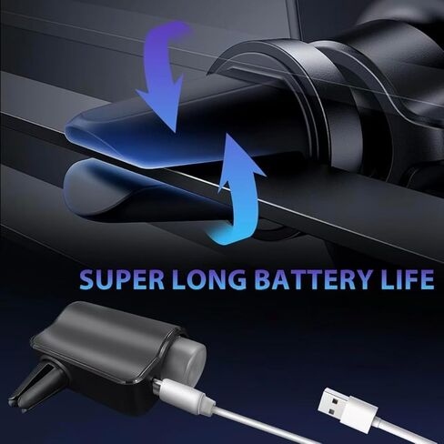 Smart Car Air Freshener, Car Air Freshener Diffuser, 3 adjustable fragrance modes, smart on/off, 8 refill bottles, 4 scents (1 set) in Kuwait