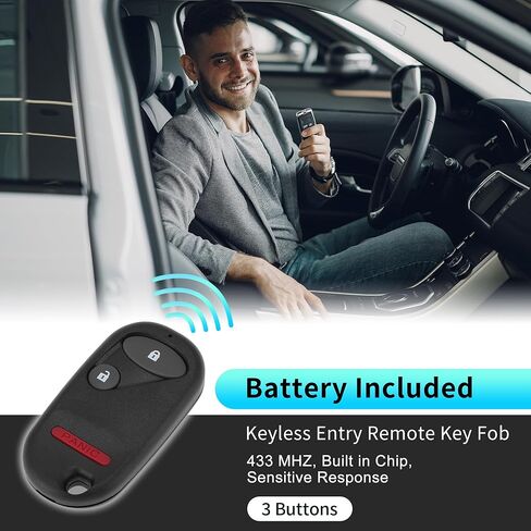 X AUTOHAUX A269ZUA106 433Mhz استبدال مفتاح ذكي عن بعد بدون مفتاح فوب لهوندا سيفيك 1996-2000 لهوندا أكورد 1994-1997 72147S04A01 72147-S04-A02 3 أزرار in Kuwait