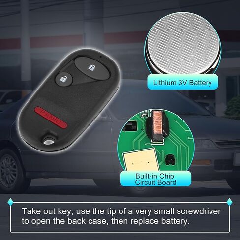 X AUTOHAUX A269ZUA106 433Mhz استبدال مفتاح ذكي عن بعد بدون مفتاح فوب لهوندا سيفيك 1996-2000 لهوندا أكورد 1994-1997 72147S04A01 72147-S04-A02 3 أزرار in Kuwait