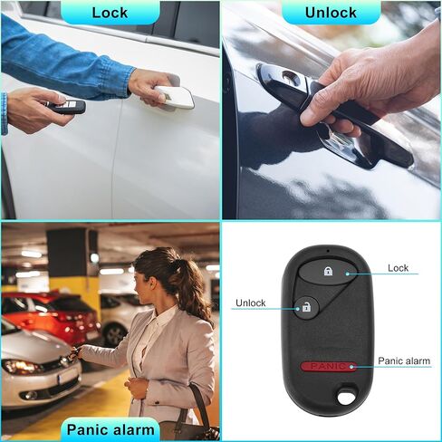 X AUTOHAUX A269ZUA106 433Mhz استبدال مفتاح ذكي عن بعد بدون مفتاح فوب لهوندا سيفيك 1996-2000 لهوندا أكورد 1994-1997 72147S04A01 72147-S04-A02 3 أزرار in Kuwait