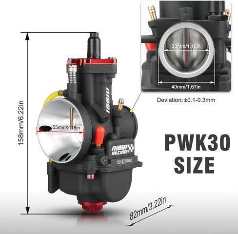NIBBI PWK30 Carburetor 30mm Carburetor for DirtBike MiniBike Pit Bike GY6 ATV in Saudi Arabia