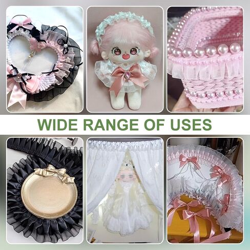 BENECREAT 10 Yards Pink Organza Ruffled Pleated, 1.57 Inch Organza Ruffled Fabric Lace Fabric Trim for Halloween Sewing Dress Bag Costume Decoration Trimming Craft in Saudi Arabia