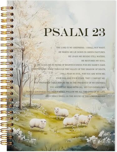 Christian Jesus Notebook, the Lord Is My Shepherd Psalm 23 Bible Verse Journal, Religious Scripture Spiral Notebook, Jesus Leaves the 99 Sheep Journal for Women, 5.5x8.3 in Saudi Arabia