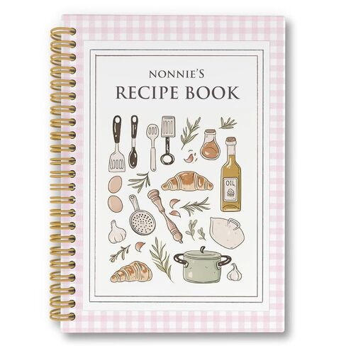 laveliabel Nonnie Gifts Spiral Notebook، كتاب وصفات للكتابة في وصفاتك الخاصة، كتاب طبخ وصفة Nonnie's Nonnie's، دفتر ملاحظات حلزوني لوصفات الجدة للمطبخ، 5.5x8.3 بوصة (وردي) in Saudi Arabia