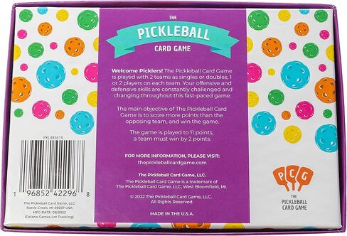 لعبة بطاقات اللعب PCG Pickleball، الإستراتيجية والحظ والمرح للبالغين، 2 أو 4 لاعبين - مثالية ليالي الألعاب العائلية، وألعاب البطاقات للبالغين، والعائلة، والأزواج، ولعبة بطاقات Deal and Dink Pickleball in Saudi Arabia