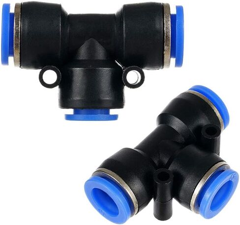Metalwork Push to Connect Reducing Tee Union Fitting, 8mm x 6mm x 8mm OD, Air Hose Reducer T Connector Splitter (Pack of 10) in Kuwait