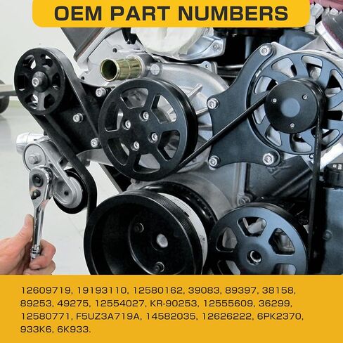 Complete Serpentine Belt Drive Kit Compatible with Chevy Silverado/GMC Sierra 1500-3500, Suburban, Tahoe, Yukon, Escalade 2002-2008 Belt Tensioner Kit – Replaces OE 12609719, 12555609 in Saudi Arabia