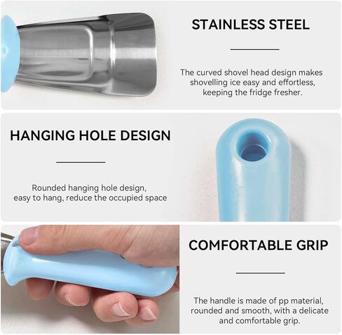 Stainless Steel ice Scraper defrosting Tool, Household Cleaning Small Tool, Multifunctional Shovel-Blue in Saudi Arabia